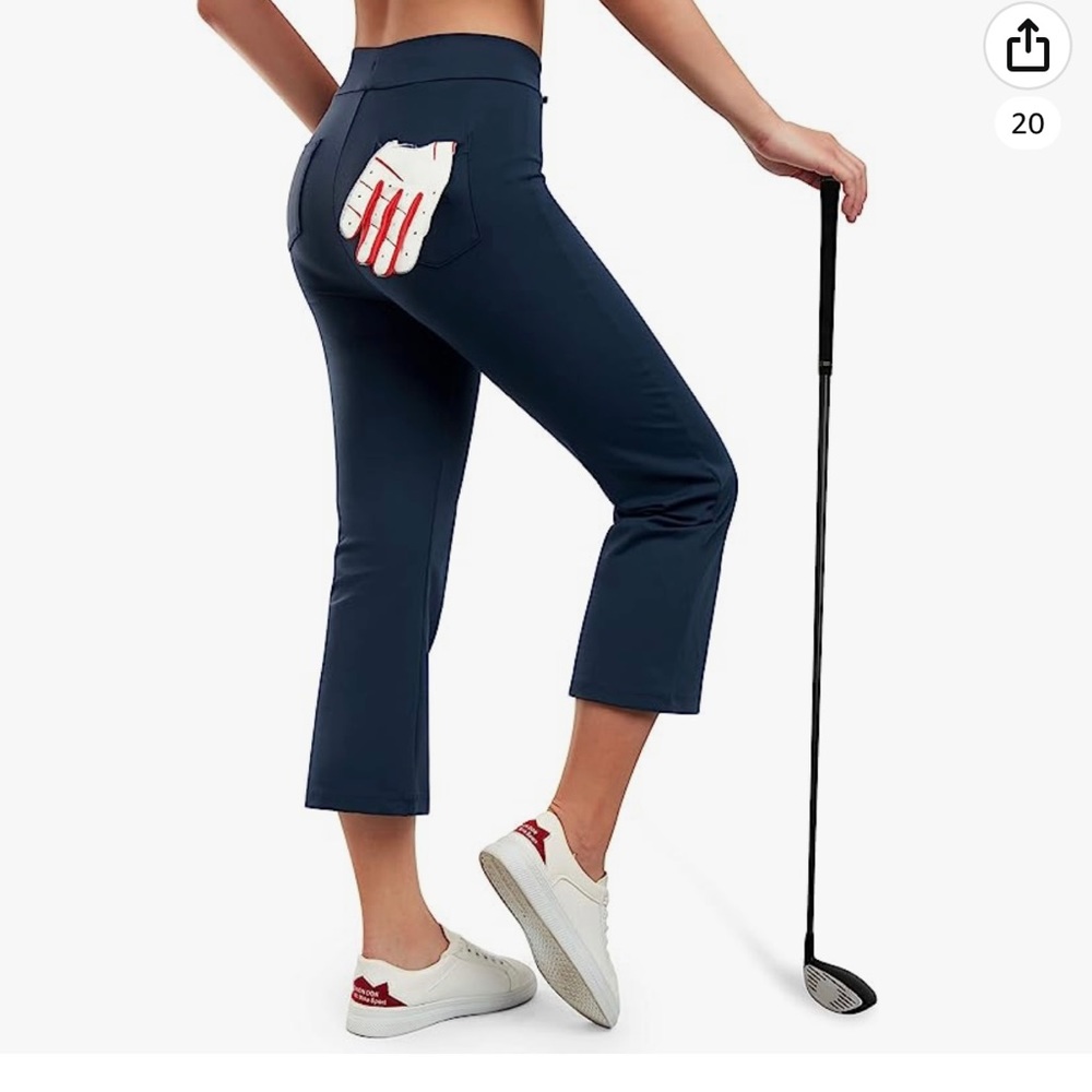 Women's Bootcut Golf Capris with Pockets Bootleg Crop Yoga Casual Pants